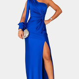 Charlotte Asymmetrical Draped One-Shoulder Dress