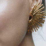 Metal Earrings with Wavy Edge