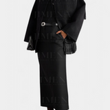 Pauline Loose Fit Coat with Integrated Fringed Scarf