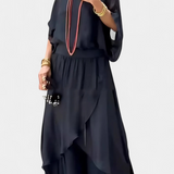 Wonder Two-Piece Flowing Set with Loose Top and Asymmetrical Skirt