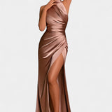 Symone Twisted Halter Dress with Dramatic Side Split