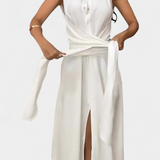 Meryl Shirt Dress with Buttons and Adjustable Tie