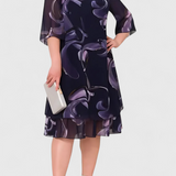 Shriley Chiffon Dress with Midnight Swirl Print and Fluid Silhouette