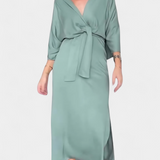 Ainhoa Casual Dress with Front Knot and V-Neck