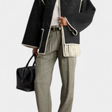 Pauline Loose Fit Coat with Integrated Fringed Scarf