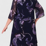 Shriley Chiffon Dress with Midnight Swirl Print and Fluid Silhouette