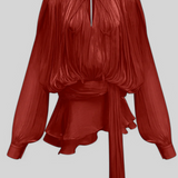 Aurore Mini Dress with Ruffles and Full Pleats