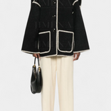 Pauline Loose Fit Coat with Integrated Fringed Scarf