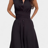 Meryl Shirt Dress with Buttons and Adjustable Tie