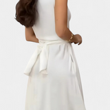 Meryl Shirt Dress with Buttons and Adjustable Tie