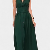 Meryl Shirt Dress with Buttons and Adjustable Tie