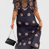 Cathy Elegant Summer Mesh Dress with Hollow Design and Fluid Cut