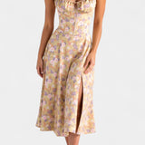 Flora Midi A-Line Dress with Corset
