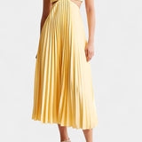Selena Sleeveless Pleated Dress with Side Cut and Twisted Detail