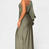 Charlotte Asymmetrical Draped One-Shoulder Dress