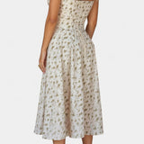 Flora Midi A-Line Dress with Corset
