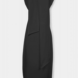 Aphrodite Asymmetrical Dress with Decorative Gold Buttons