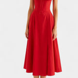 Flora Midi A-Line Dress with Corset