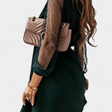 Calandra Elegant Mini Dress with Sophisticated Neckline and Flattering Silhouette