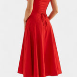 Flora Midi A-Line Dress with Corset