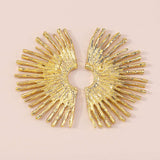 Metal Earrings with Wavy Edge