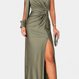 Charlotte Asymmetrical Draped One-Shoulder Dress