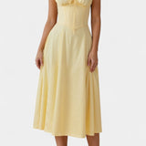 Flora Midi A-Line Dress with Corset