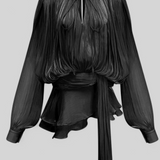 Aurore Mini Dress with Ruffles and Full Pleats