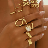 Geometric Metal Open Ring