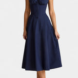 Flora Midi A-Line Dress with Corset