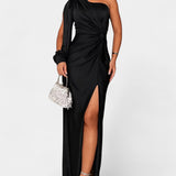 Charlotte Asymmetrical Draped One-Shoulder Dress