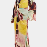 Dana Watercolour Print Maxi Dress with Twisted Front