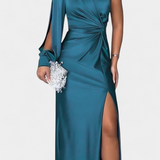 Charlotte Asymmetrical Draped One-Shoulder Dress