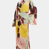 Dana Watercolour Print Maxi Dress with Twisted Front