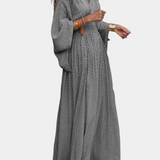 Anelia Geometric Maxi Dress with V-Neck