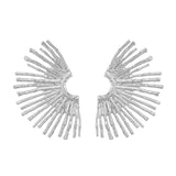 Metal Earrings with Wavy Edge