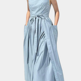 Dezi Long Strapless Dress with Adjustable Side Ties