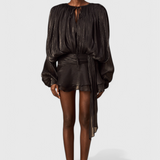 Aurore Mini Dress with Ruffles and Full Pleats