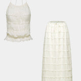 Eugenie Co-ord Set with Pleated Top and Skirt