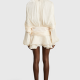 Aurore Mini Dress with Ruffles and Full Pleats