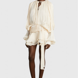 Aurore Mini Dress with Ruffles and Full Pleats