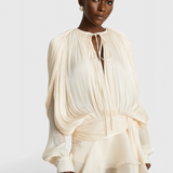 Aurore Mini Dress with Ruffles and Full Pleats