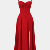 Flora Midi A-Line Dress with Corset