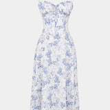Flora Midi A-Line Dress with Corset