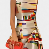 Zara Dress with Exposed Back and Artistic Print