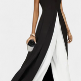 Alicia Elegant Bicolour Sleeveless Set with Wide Trousers