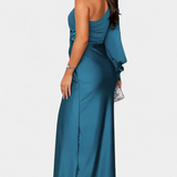 Charlotte Asymmetrical Draped One-Shoulder Dress