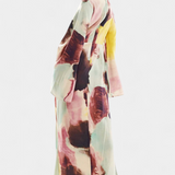 Dana Watercolour Print Maxi Dress with Twisted Front
