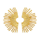 Metal Earrings with Wavy Edge