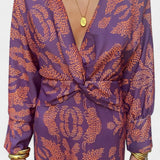 Elara Maxi Dress with V-Neck and Front Knot